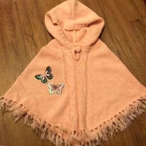 Toddler Girls Sweater Poncho